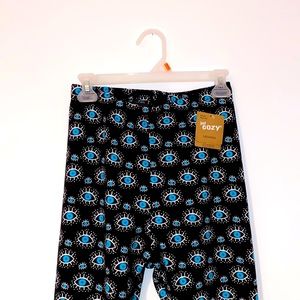 COZY soft black leggings with blue eyes💙